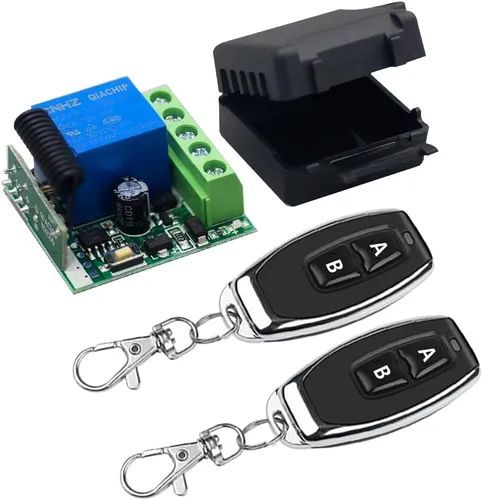 Vista 8 de QIACHIP Interruptor de control remoto inalámbrico universal de 433 MHz, CC 12 V, 1 canal, módulo receptor de relé, transmisor RF, palanca momentánea