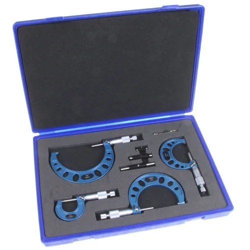 Vista 2 de Anytime Tools juego de micrómetros externos de 3/8 de pulgada a 3 15/16 de pulgada, con puntas de carburo