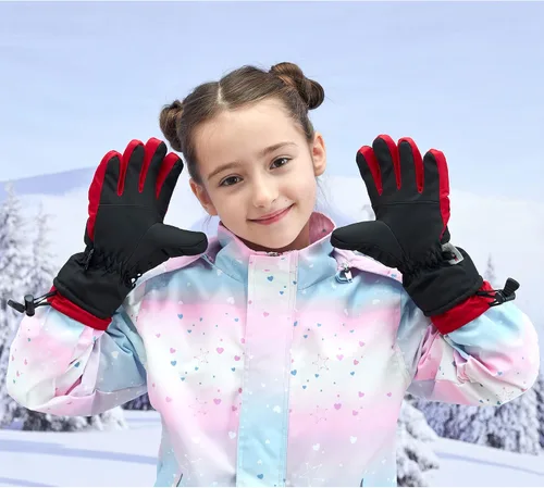 Vista 6 de ANDORRA - Guantes de esquí geométricos de dos tonos para niños