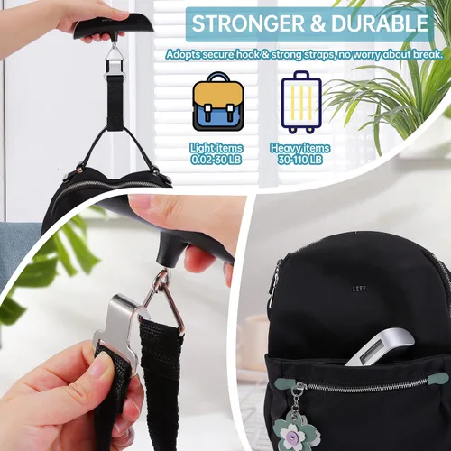 Vista 5 de Báscula digital para equipaje paquete de 3 básculas de peso de equipaje báscula digital de mano de 110 libras báscula de equipaje con pantalla LCD