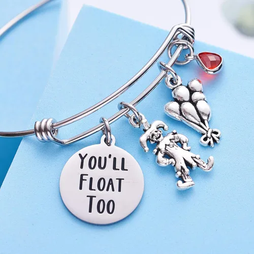 Vista 4 de LParkin Pulsera You Float Too para fanáticos de la película de terror, regalo para ella, pulseras de Halloween
