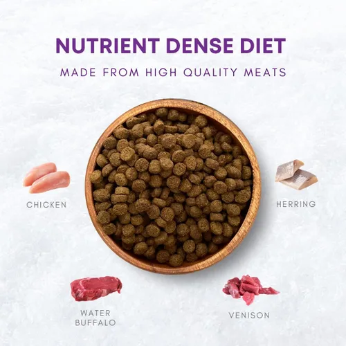 Vista 5 de Comida seca para gatos con caviar felino, libre de espíritu: pollo y salmón, ingrediente holístico limitado, sin granos, alimento seco para gatos