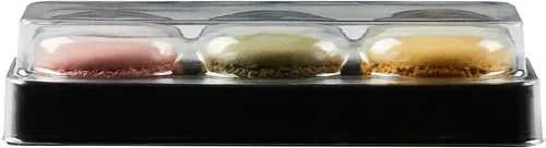 Vista 9 de Restaurantware Shock Safe - Cajas para llevar macarrones de 5.7 x 2.2 x 1.4 pulgadas, 100 cajas de exhibición duraderas, se adaptan a 3 macarons