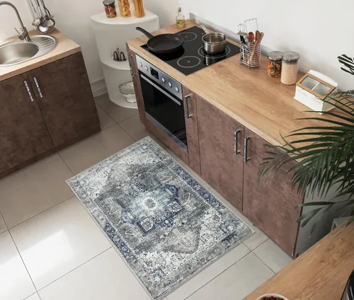 Vista 97 de Keen Home Design - Tapete lavable a máquina con respaldo antideslizante, para entrada, cocina, baño, lavandería, vintage de pelo orto y duradero