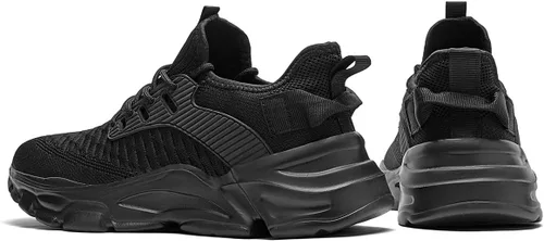 Vista 5 de Zapatos deportivos para caminar para hombre, ligeros, transpirables, informales, suela suave, cómodos, para el trabajo, gimnasio, entrenamiento