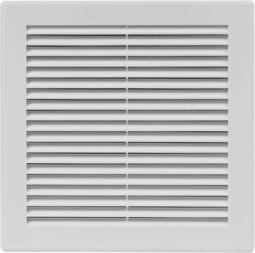 Vista 29 de Paquete de 2 cubiertas cuadradas de ventilación de aire de 4" x 4" (tamaño exterior) - Deflector de ventilación de plástico negro - Malla