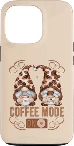 Vista 10 de iPhone 16 Funny Coffee Mode On For Women With Cute Coffee Gnomes Case