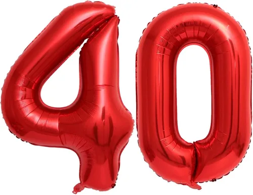 Vista 25 de Globos rojos de 40 pulgadas con el número 10, globos gigantes de 10 globos rojos de cumpleaños 10 globos rojos de cumpleaños 10 globos de 10.º