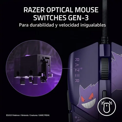 Vista 7 de Razer Cobra Gengar Edition - Mouse ligero para juegos con cable - Sensor de 8500 DPI - 2.05 oz - Interruptores ópticos de ratón de 3ª
