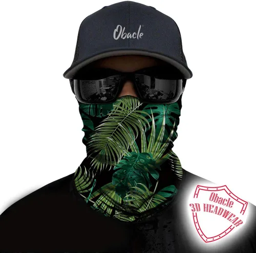 Vista 2 de Obacle Máscara Facial Sin Costuras Rave Bandana Hombres Mujeres para Protección contra Polvo Sol Viento Plátano hoja verde