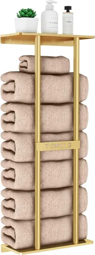 Vista 11 de STWWO Toallero para Baño Montado en Pared, Toallero de Pared de 22 Pulgadas para Toallas Enrolladas, Almacenamiento de Toallas para Baño Pequeño