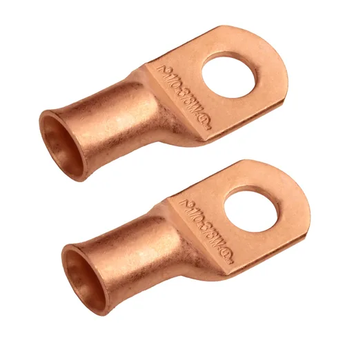 Vista 201 de SELTERM - 5 terminales de anillo resistentes para cable de batería, calibre 1/0 AWG, pernos de 1/2 pulgadas, terminales de calibre 0, ojales