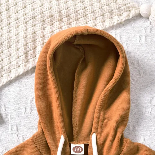 Vista 5 de Unutiylo Enterizo unisex de manga larga con cremallera y capucha para bebés y niñas