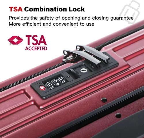 Vista 6 de S Unite Star 20 Inch Carry On Luggage with Front Laptop Pocket, Lightweight Hardshell ABS+PC+Aluminum Frame Suitcase with TSA Lock, 360 Spinner