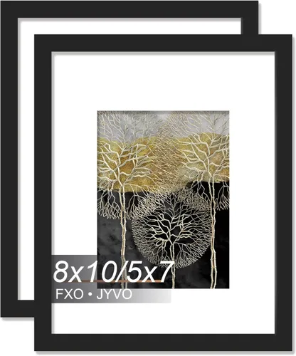 Vista 155 de Fxojyvo Marco de Fotos de 4x6, Muestra Foto de 3.5x5 con Paspartú o 4 x 6 Sin Paspartú, Liviano y de Alta Transparencia Marco de 4 por 6 para Pared