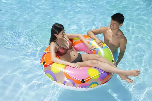 Vista 3 de Poolmaster Flotador de tubo de piscina de 48 pulgadas, círculos brillantes