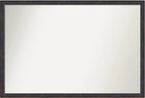 Vista 74 de Amanti Art Espejo de baño de bronce para sobre el fregadero, 25 x 26 pulgadas, espejo rectangular de bronce oscuro, marco de madera tradicional