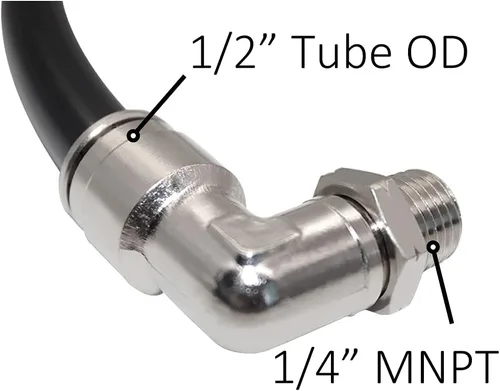 Vista 2 de Beduan Kit de ensamblaje de drenaje de tanque extendido con empuje de codo NPT de 1/4 "para conectar el accesorio Tubo de nailon de 20 pulgadas