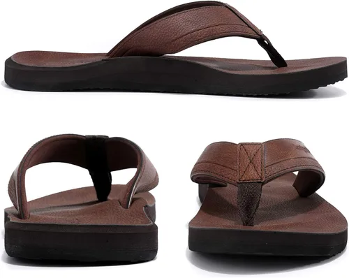 Vista 3 de AX BOXING Sandalias de cuero para hombre, sandalias casuales y cómodas