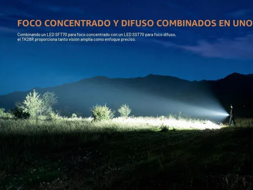 Vista 4 de Fenix Linterna, TK28R 6500 lúmenes LED recargable luz táctica, blanco/rojo, largo alcance 437 yardas con estuche EdisonBright Acc