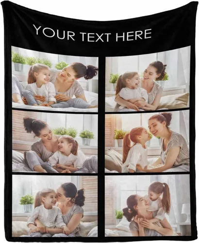 Vista 19 de InterestPrint Manta personalizada con texto y fotos, collage, regalo personalizado para cumpleaños, aniversario, boda, regalo personalizado