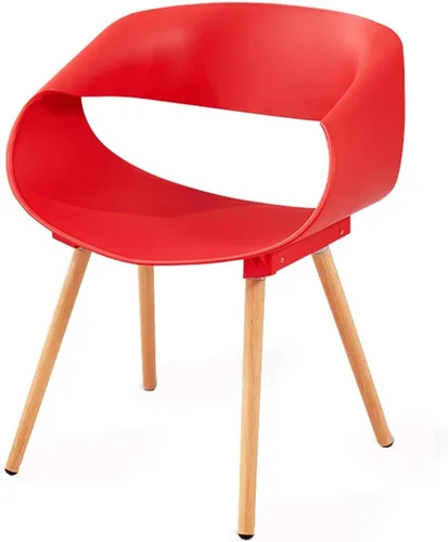 Vista 10 de Silla de comedor de cocina, muebles de comedor, sillas de comedor, sillas de comedor, silla moderna y simple de plástico PP, patas de haya, silla