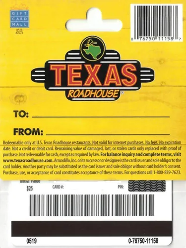 Vista 2 de Tarjeta de regalo Texas Roadhouse