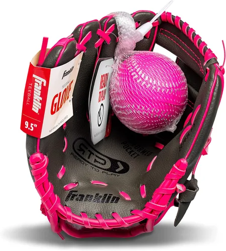Vista 8 de Franklin Sports Guantes de béisbol para niños, guantes de teeball RTP para jóvenes + juego de pelotas, guantes de teeball para niños y niñas, niños