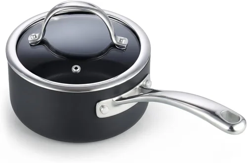 Vista 10 de Cooks Standard NC-00340 – Sartén con tapa de grado Premium, anodizado, sólido, antiadherente, Negro
