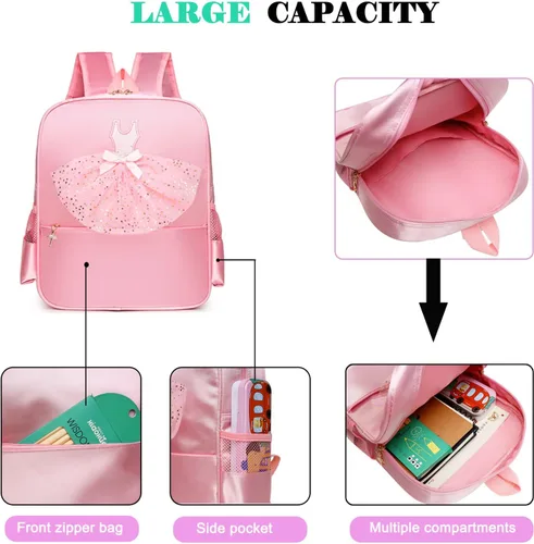 Vista 3 de SEHXIM Bonita mochila de ballet para bailar, bolsa de baile tutú, bolsa impermeable para bailarina, bolsa de baile personalizada, bolsa