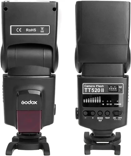 Vista 7 de Godox 2 flash electrónico universal TT520Ⅱ para cámara Speedlite + AT-16 2.4G transmisor de gatillo inalámbrico número 33 S1 S2 modos de repuesto