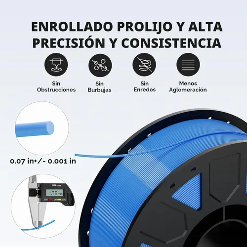 Vista 2 de Creality Ender - Filamento PETG para impresora 3D de 1.75mm 1KG (2.2 libras), alta precisión, alta resistencia, inodoro, mejor flujo, resistente a