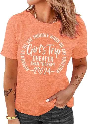 Vista 5 de Camiseta de manga corta con estampado de letras divertidas para niñas 2024