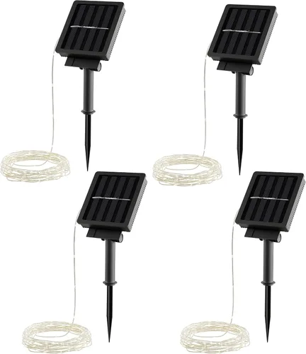 Vista 8 de Pure Garden 100 luces de hadas alimentadas por energía solar, blanco cálido