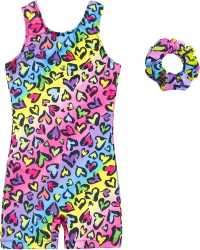 Vista 31 de JESKIDS Leotardos para Niñas de Gimnasia con Shorts de Danza Biketards Acrobacia Coletero a Juego para el Cabello 3~15 Años