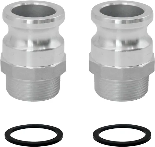 Vista 5 de SAFBY 2 piezas de conectores de manguera de aluminio tipo F global con ranura de leva, enchufe x NPT macho con 2 piezas de juntas de acoplamiento