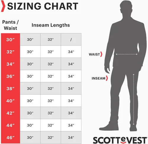 Vista 4 de SCOTTeVEST Action Adventure - Pantalones de viaje para hombre, 17 bolsillos ocultos, ropa exterior transpirable repelente al agua para jugar al golf