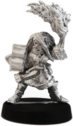 Vista 9 de Stonehaven Female Gnome Paladin Miniature - Lead-Free Pewter Figure, 28mm Scale, Unpainted, Made in USA