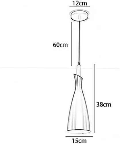 Vista 5 de Modern Wood Pendant Light Metal Shade Hanging Chandelier Adjustable Stylish Ceiling Fixture with E27 Socket for Kitchen Island Dining Room Bedside