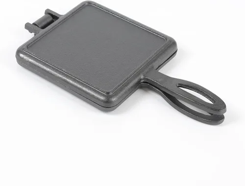 Vista 5 de HAWOK Juego de 2 wafleras de hierro fundido negro (Black Square and Round)