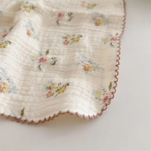 Vista 9 de BuLuTu - Paños de limpieza reutilizables 100% algodón muselina para cocina, 4 unidades, paños de cocina con estampado floral dulce, paños de esponja