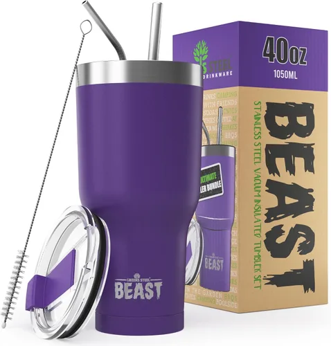 Vista 56 de Beast Vaso de 10 oz de Acero Inoxidable con Aislamiento al Vacío para Café y Hielo de Doble Pared Termo de Viaje (Blanco Ártico)