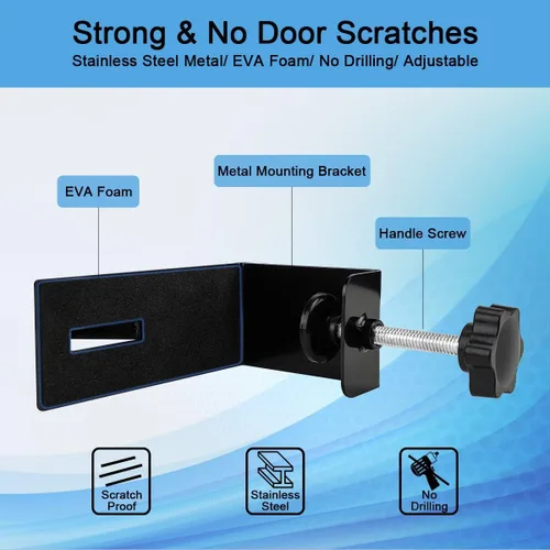 Vista 2 de TUPSKY Soporte de montaje de puerta para caja de seguridad, ganchos de puerta ajustables para cerradura de seguridad, llaves de caja de acceso