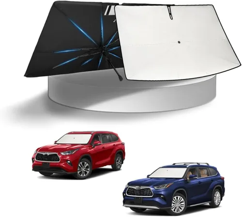 Vista 303 de KUST - Parasol plegable para parabrisas para BMW X1 E84, accesorios 2011 2012 2013 2014 2015, protector de visera de sol ajustable que bloquea