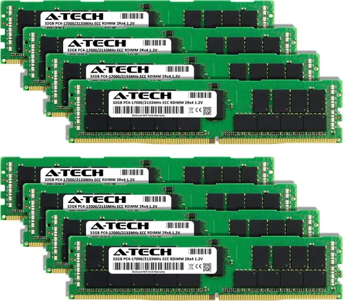 Vista 2 de A-Tech Kit de memoria RAM de 256 GB (8 x 32 GB) para IBM ThinkServer TD350 - DDR4 2133 MHz PC4-17000 ECC Registered RDIMM 2Rx4 1.2 V - Servidor