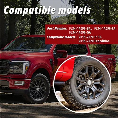 Vista 4 de RTrhinotuning 4 piezas de tapas centrales de rueda cromadas de 3.03 pulgadas para llantas de 2015-2019 F150 2015-2018 Expedition, diámetro exterior