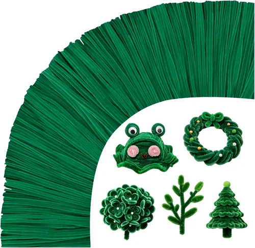 Vista 19 de Limpiadores de tubos negros para manualidades, 200 unidades de varillas de chenilla, suministros para manualidades, manualidades de Halloween