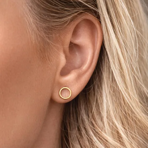 Vista 3 de Aretes pequeños para mujeres, aretes de botón simples con círculo pequeño, triángulo, barra cuadrada, aretes geométricos, aretes mini de cartílago