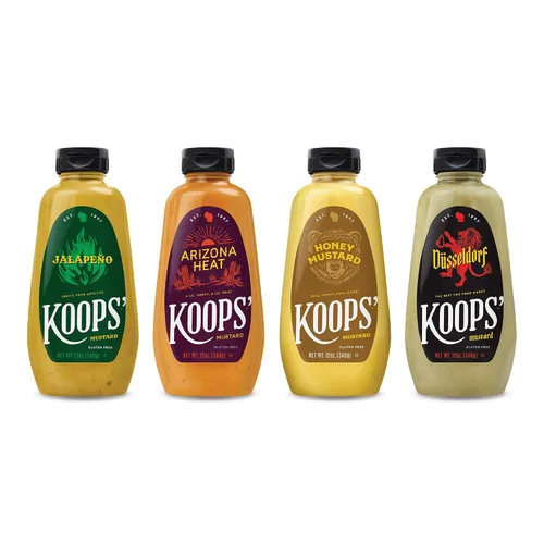 Vista 41 de Koops' Mostaza Arizona Heat - Mostaza dulce y picante, sin gluten, kosher, fabricada en Estados Unidos, a partir de semillas de mostaza de calidad