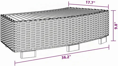 Vista 3 de vidaXL Spa Step Poly Rattan 36.2"x17.7"x9.8" Negro